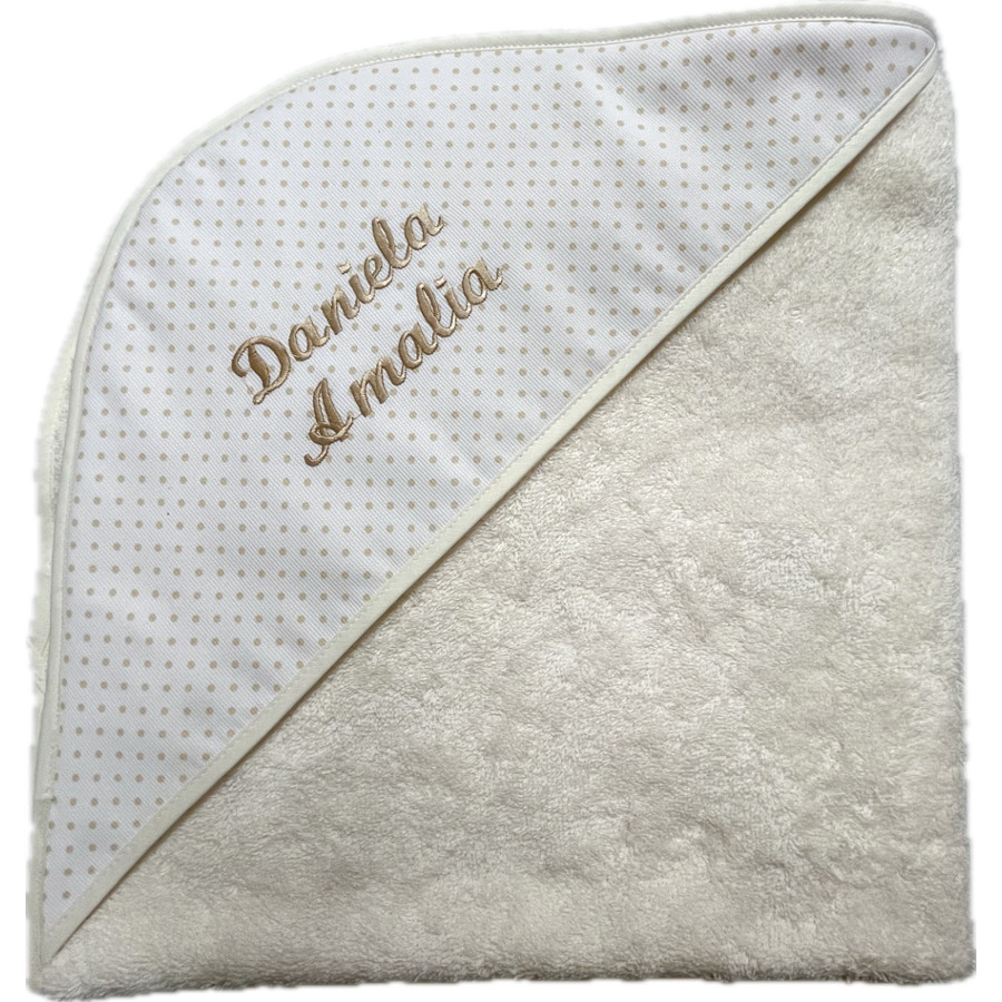 Capa de Baño Bebé Crudo Topos tostado - Imagen 2