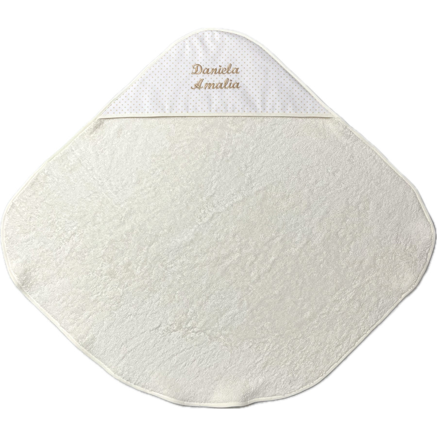 Capa de Baño Bebé Crudo Topos tostado