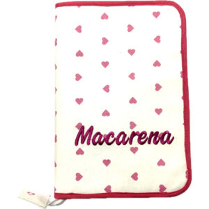 Portadocumentos personalizado bebé Corazones rosa
