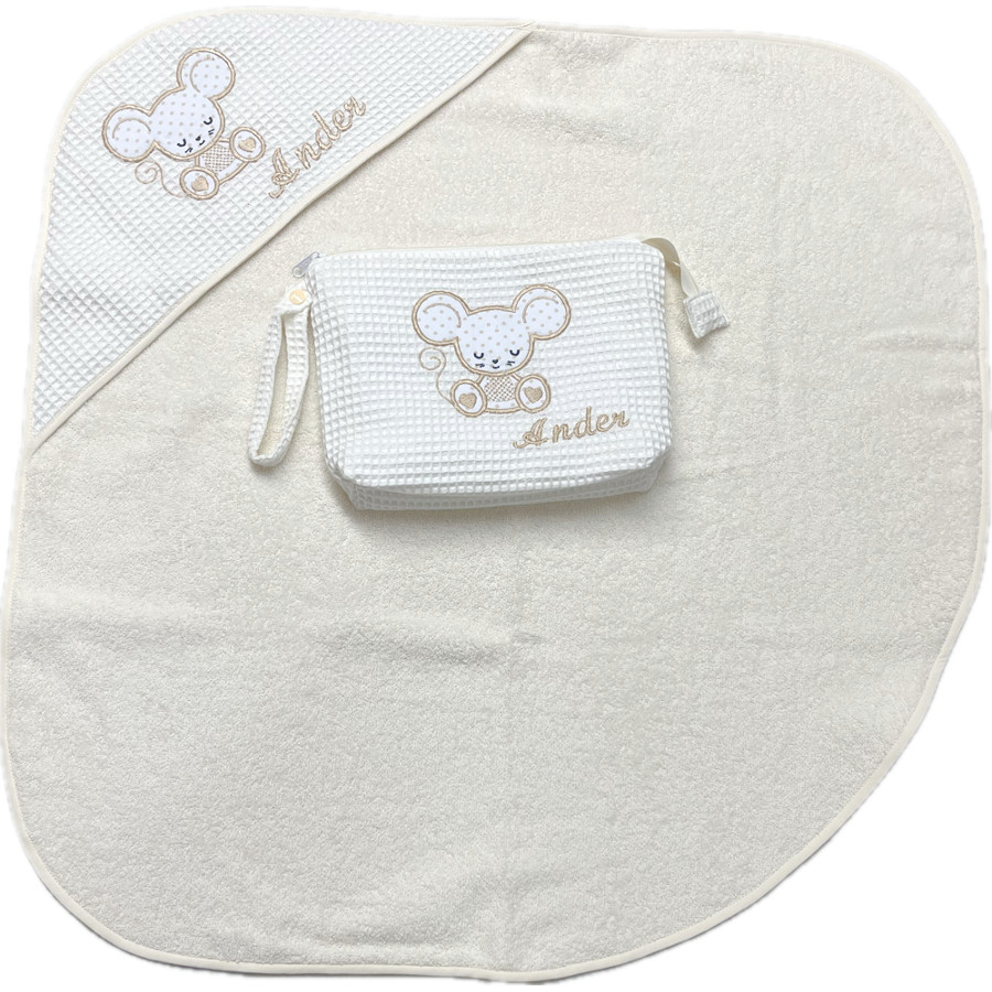 Set de bebé capa de baño y neceser Ratoncito - Imagen 4