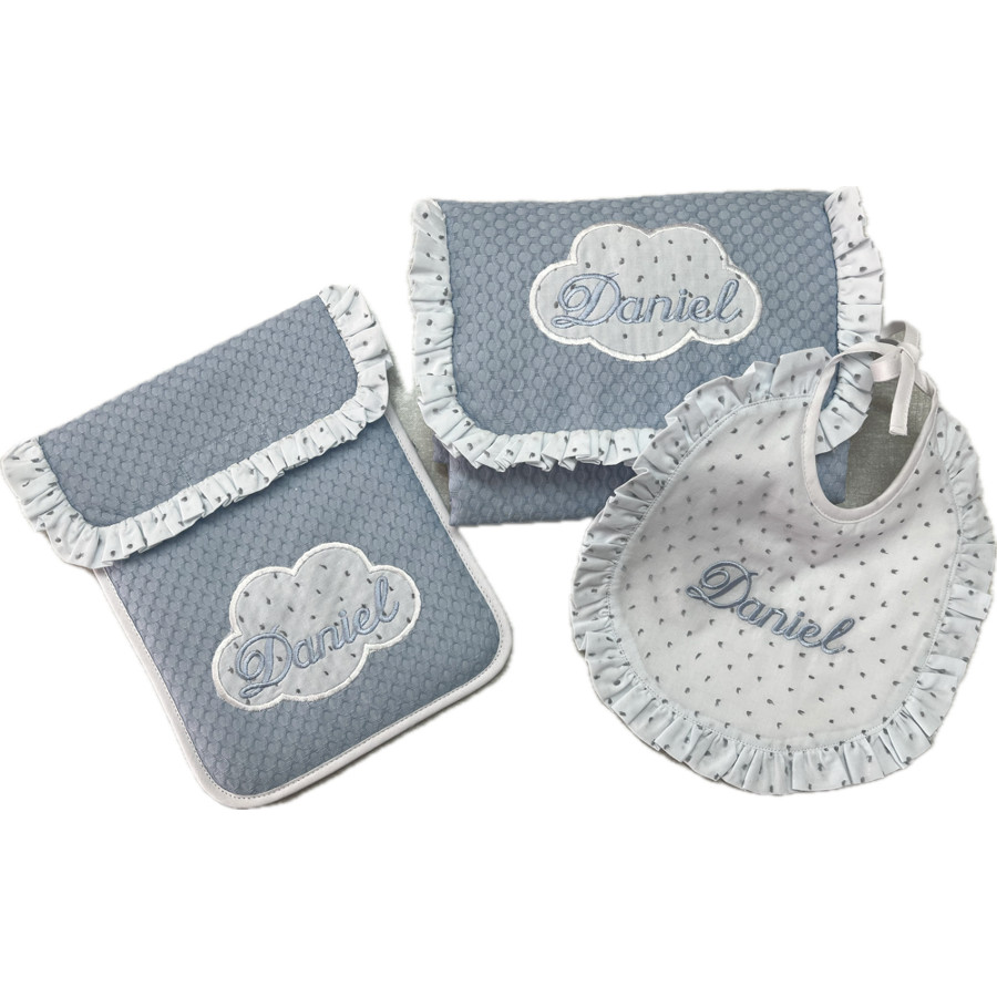 Set de bebé Cambiador, Funda de pañales y Babero - Imagen 2