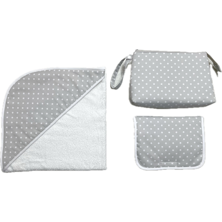 Set de bebé capa de baño, cambiador y neceser Estrellas - Imagen 6