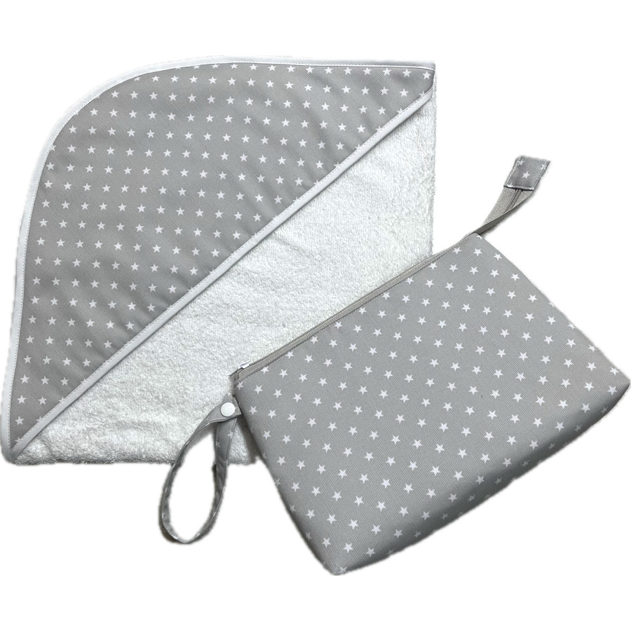Set de bebé capa de baño, cambiador y neceser Estrellas - Imagen 3