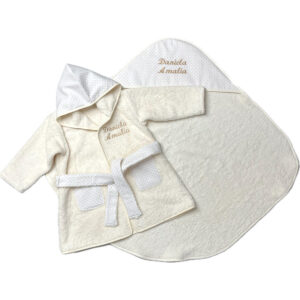 Set personalizado de bebé clásico albornoz y capa