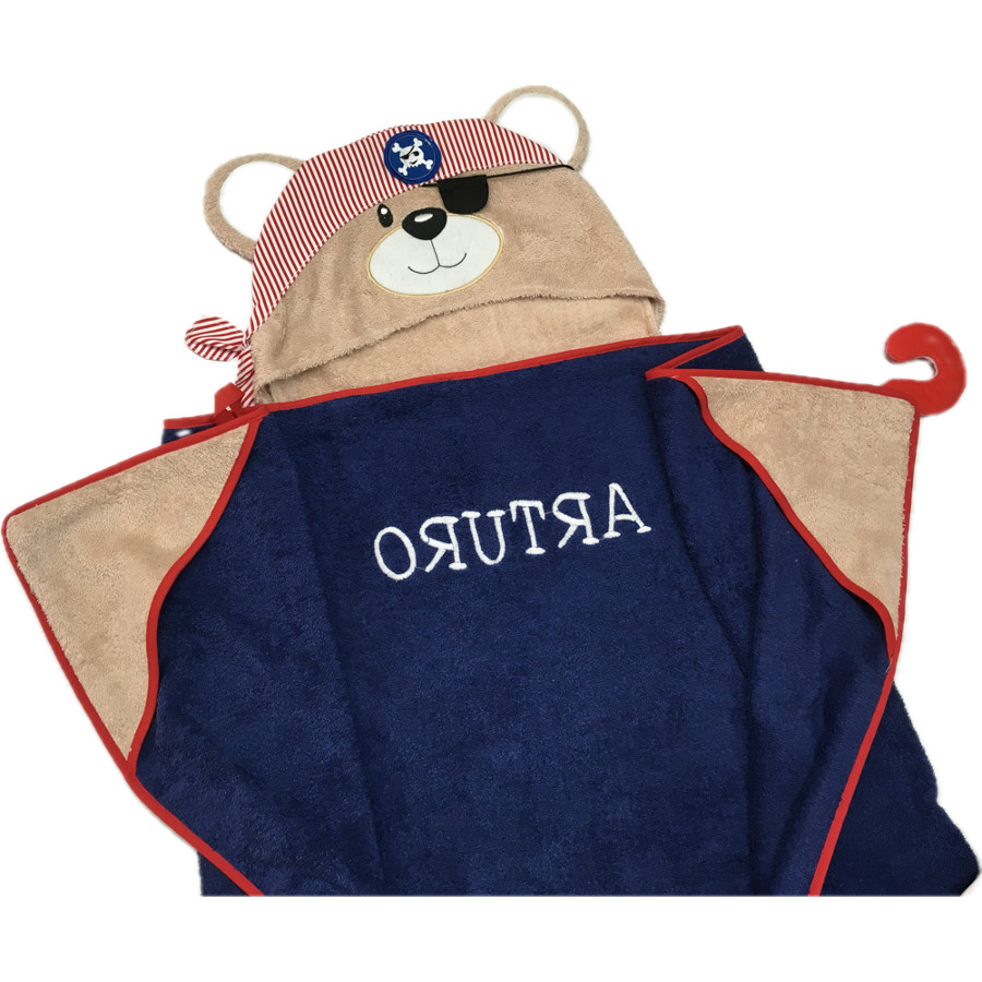 Set de bebé poncho marinero oso pirata y bolsa - Imagen 3