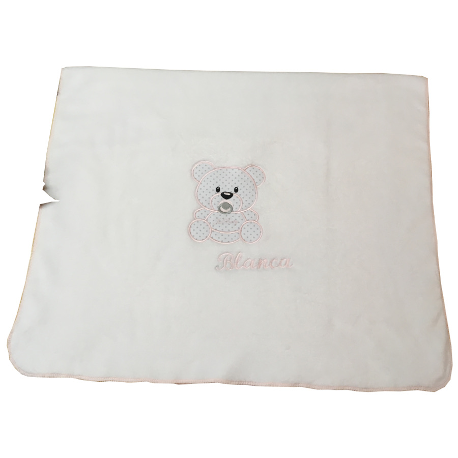 Manta arrullo Oso personalizada en blanco - Imagen 2