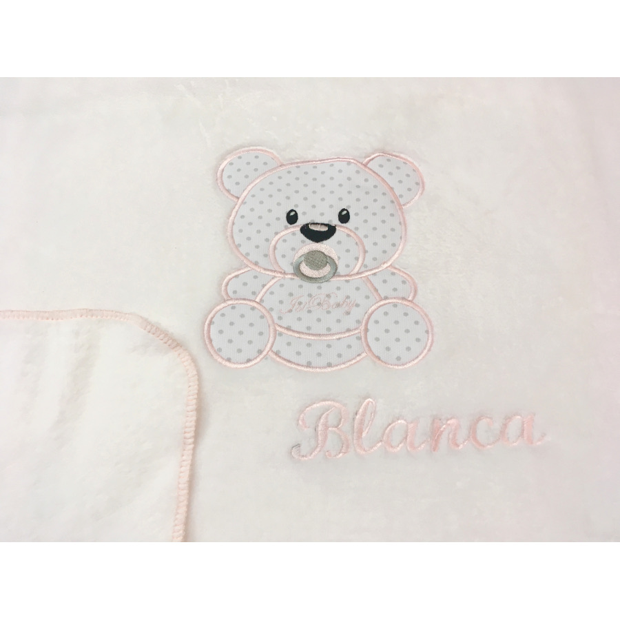 Manta arrullo Oso personalizada en blanco - Imagen 4