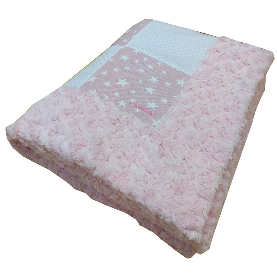 Manta personalizada bebé Patchwork Estrellas rosa - Imagen 8