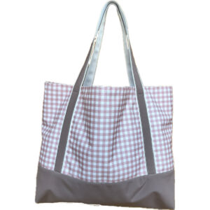 Bolsa de playa impermeable de cuadro vichy rosa, moderna, actual, ideal para el verano