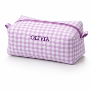 Neceser vichy acolchado personalizado con nombre bordado Olivia